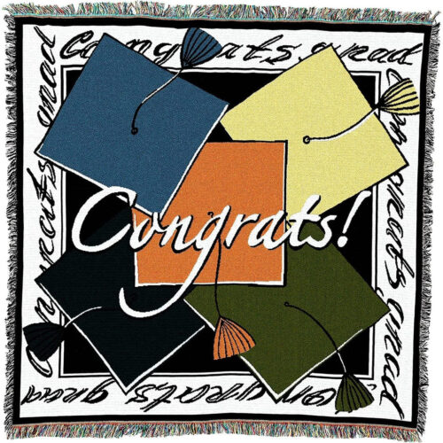 Congrats Grad Tapestry Throw Blanket