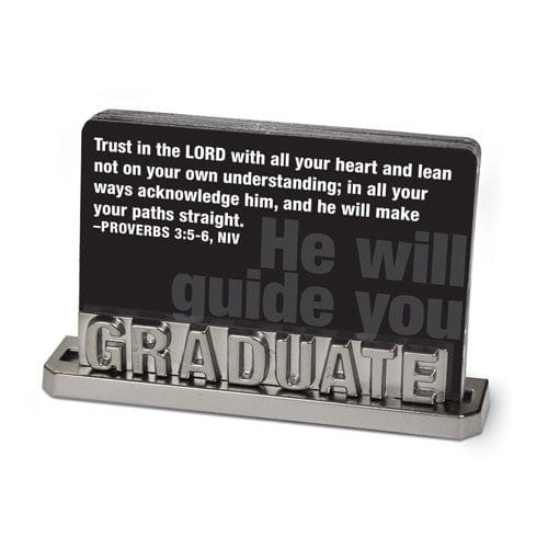 Graduate Silver Words Scripture Card Holder w/ Cards